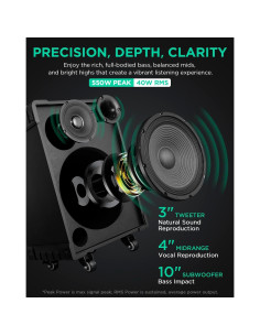 Altavoz PA Bluetooth Heartsea FTSK10-3 10" 40W Karaoke 2