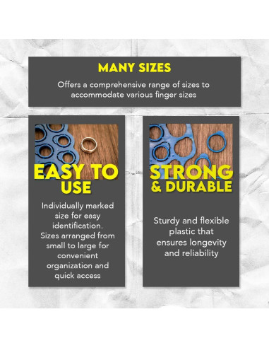 Medidor de Anillos de Plástico SE 23 Piezas - Precisión