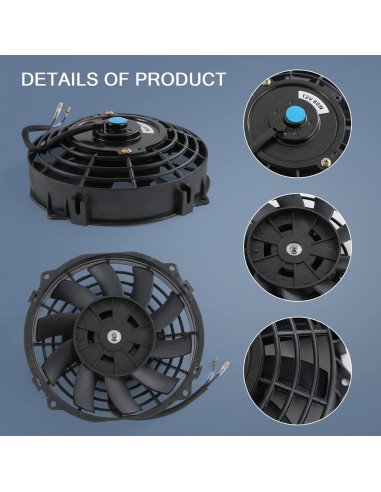 Ventilador Eléctrico de Radiador JDMSPEED 7" Negro 10 Aspas