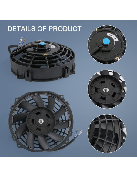 Ventilador Eléctrico de Radiador JDMSPEED 7" Negro 10 Aspas