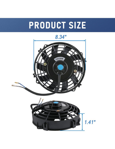 Ventilador Eléctrico de Radiador JDMSPEED 7" Negro 10 Aspas