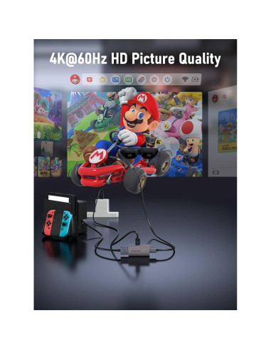 Adaptador HDMI a USB-C Lemorele 4K@60Hz para Gafas AR