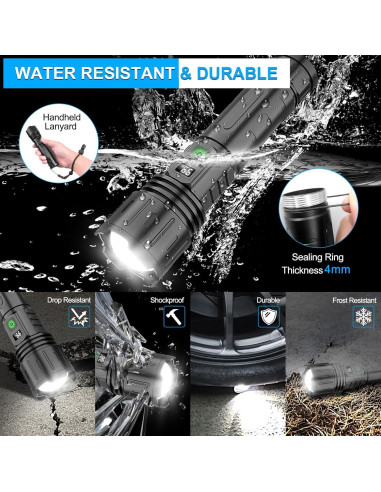 Linterna LED Recargable DanByte K2302 20000 Lúmenes 2 Pack