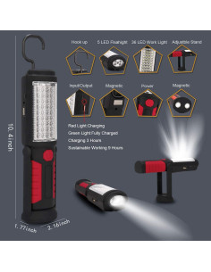 Linterna LED HEDAQI recargable impermeable 240 lúmenes 2