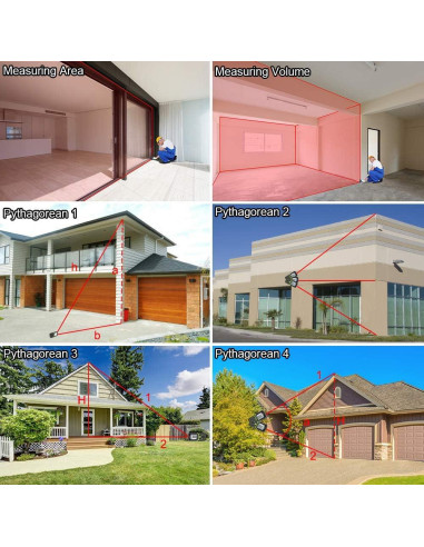 Medidor de Distancia Láser Huepar LM50A 50m con Batería Li-ion