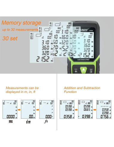 Medidor de Distancia Láser Huepar LM50A 50m con Batería Li-ion