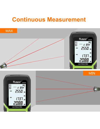 Medidor de Distancia Láser Huepar LM50A 50m con Batería Li-ion