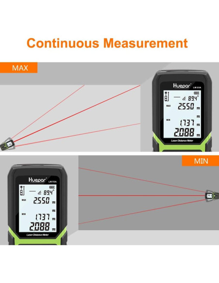 Medidor de Distancia Láser Huepar LM50A 50m con Batería Li-ion