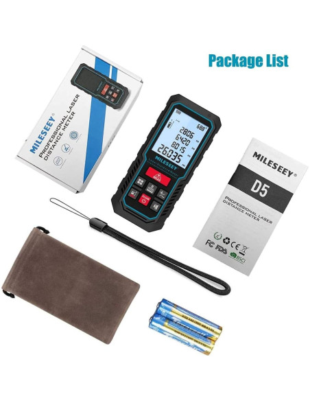 Medidor de Distancia Láser MiLESEEY D5 70m Precisión 2mm