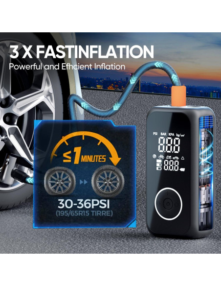 Inflador de Neumáticos Inalámbrico SODPE 150 PSI Portátil