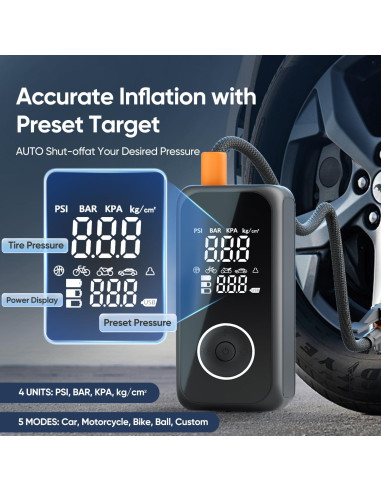 Inflador de Neumáticos Inalámbrico SODPE 150 PSI Portátil
