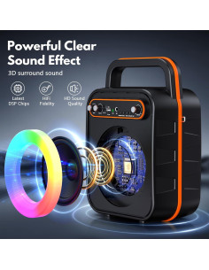 Máquina de Karaoke JYX S67 con 2 Micrófonos Inalámbricos 2