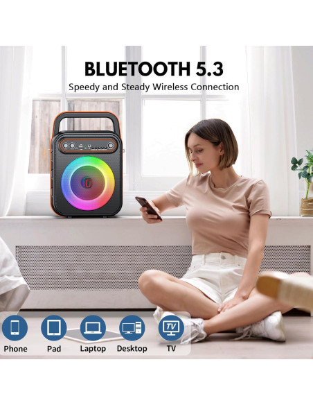 Máquina de Karaoke JYX S67 con 2 Micrófonos Inalámbricos