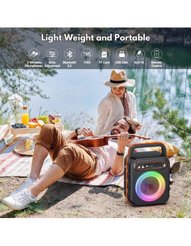 Máquina de Karaoke JYX S67 con 2 Micrófonos Inalámbricos