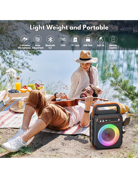 Máquina de Karaoke JYX S67 con 2 Micrófonos Inalámbricos