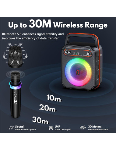 Máquina de Karaoke JYX S67 con 2 Micrófonos Inalámbricos