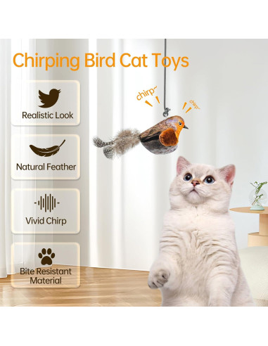 Juguete Interactivo para Gatos Wagcraze Pájaro Sonido Realista