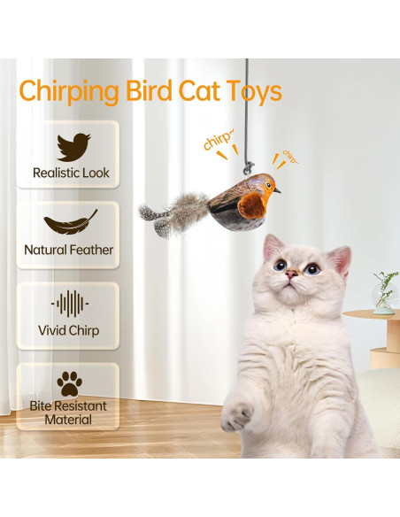 Juguete Interactivo para Gatos Wagcraze Pájaro Sonido Realista