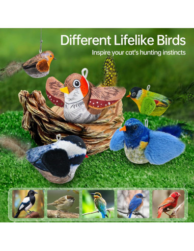 Juguete Interactivo para Gatos Wagcraze Pájaro Sonido Realista