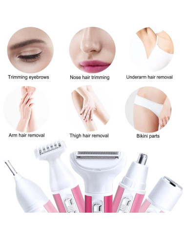 Afeitadora eléctrica 5 en 1 ANFOOS para mujeres, recargable