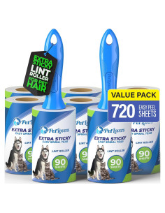 Juego de Rodillos Adhesivos Extra Pegajosos PetLovers 720 Hojas