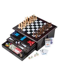 Juego de Mesa Deluxe 15 en 1 Etna - Madera y Almacenamiento