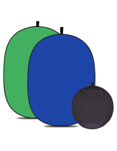 Fondo Muselina 2 en 1 Verde Azul 150x100cm Portátil