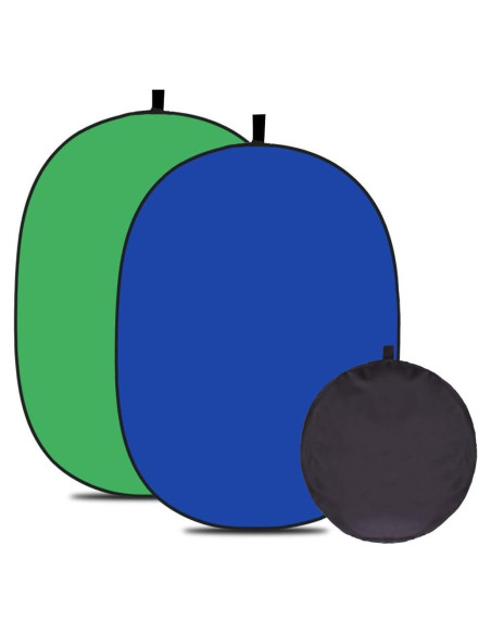 Fondo Muselina 2 en 1 Verde Azul 150x100cm Portátil