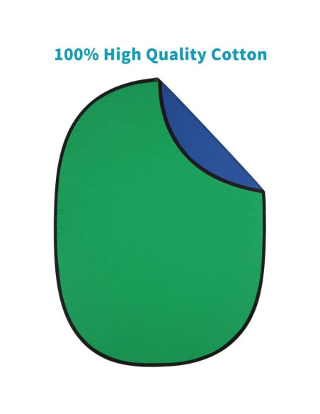 Fondo Muselina 2 en 1 Verde Azul 150x100cm Portátil