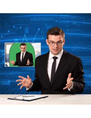 Fondo Muselina 2 en 1 Verde Azul 150x100cm Portátil