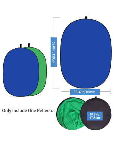 Fondo Muselina 2 en 1 Verde Azul 150x100cm Portátil