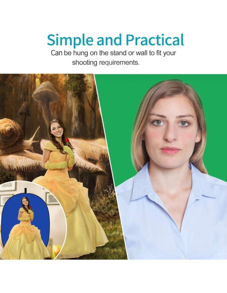 Fondo Muselina 2 en 1 Verde Azul 150x100cm Portátil