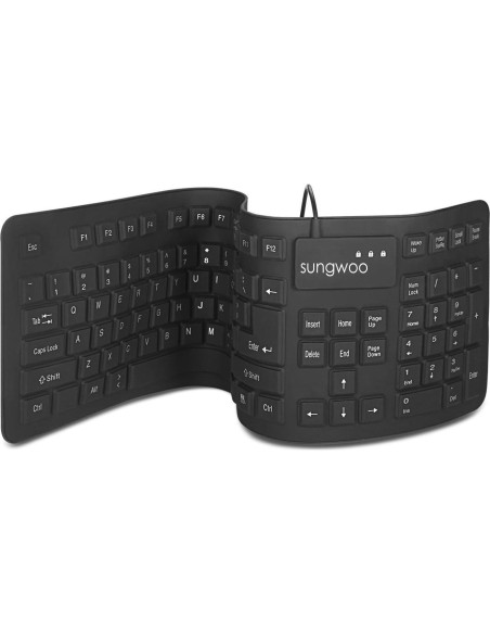 Teclado enrollable de silicona USB a prueba de agua 44.45 cm Teclado enrollable de silicona USB a prueba de agua 44.45 cm