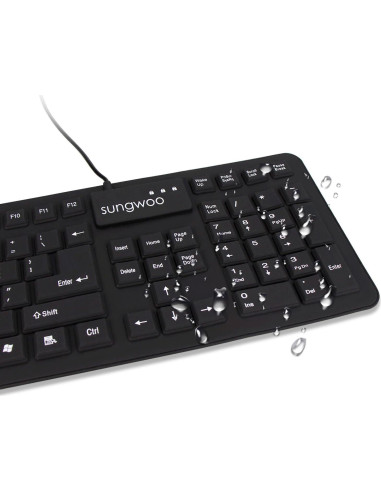 Teclado enrollable de silicona USB a prueba de agua 44.45 cm