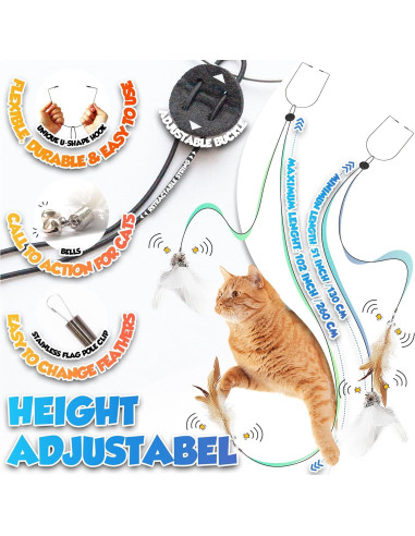Juguete para Gatos Colgante LEKEWPET con 7 Recambios de Plumas