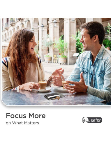 Billetera Adherible eLusefor Negra para Teléfono - 6 Tarjetas