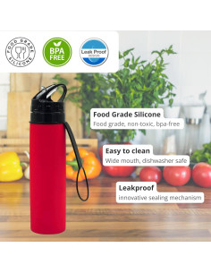 Botella de Agua Plegable Olympians 600 ml a Prueba de Fugas 2