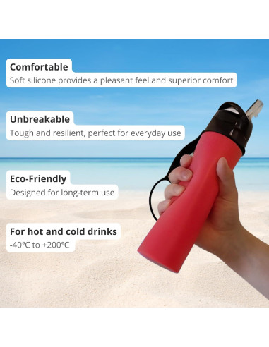 Botella de Agua Plegable Olympians 600 ml a Prueba de Fugas