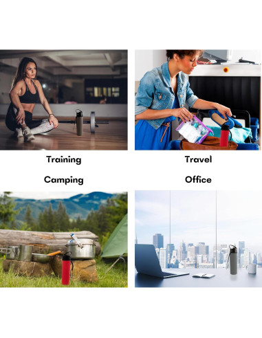 Botella de Agua Plegable Olympians 600 ml a Prueba de Fugas