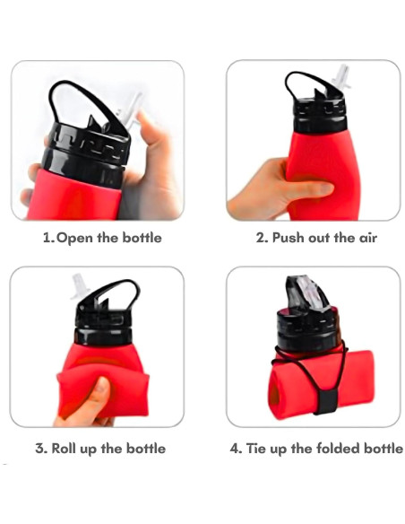 Botella de Agua Plegable Olympians 600 ml a Prueba de Fugas