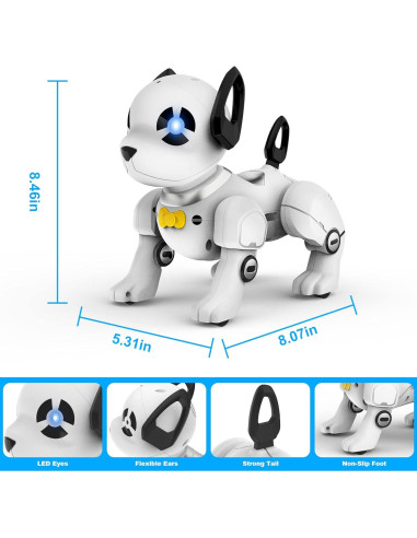 Perro Robot Interactivo Control Remoto Lingke Y8359 17,8 cm