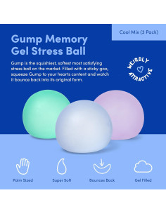 Pelotas Antiestrés Speks Gump - Juguete Squishy 3 Piezas 2