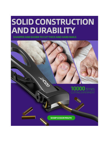 Cortauñas Ultra Ancho SZQHT para Uñas Gruesas - Acero Inoxidable