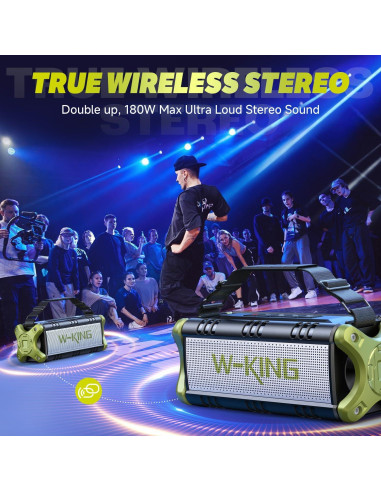 Altavoz Bluetooth W-KING D8 90W Impermeable IPX6 40H Batería