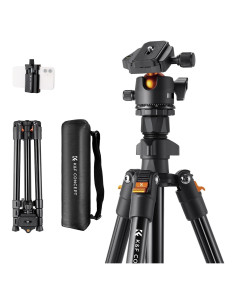 Trípode K&F Concept K234A0+BH-28L 163cm Liviano con Cabezal