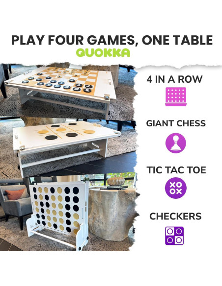 QUOKKA Juego Gigante 4 en Línea Blanco 73 cm - Madera Jumbo QUOKKA Juego Gigante 4 en Línea Blanco 73 cm - Madera Jumbo