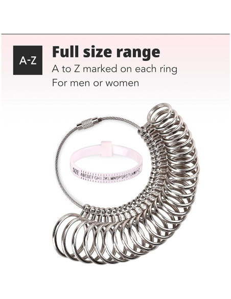 Medidor de Tamaño de Anillo H&S con Cinturón Plástico