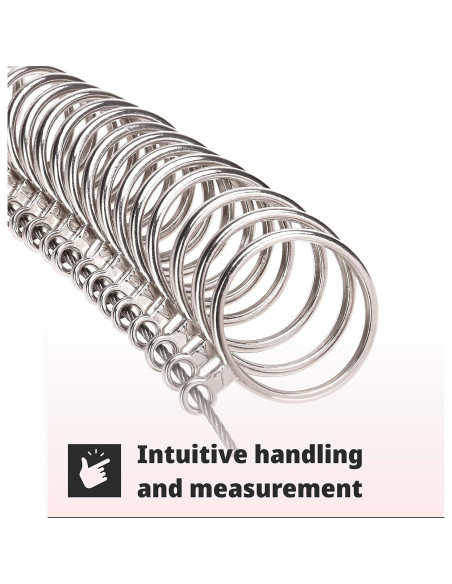 Medidor de Tamaño de Anillo H&S con Cinturón Plástico