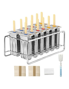 Paquete de 12 Moldes de Paletas de Acero Inoxidable TOCCOOL