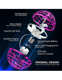 Bola Voladora Orbital AMERFIST Rosa 3x3cm para Niños 6+ 2
